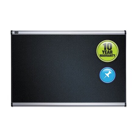 Quartet Mfg. Quartet, PRESTIGE EMBOSSED FOAM BULLETIN BOARD, 48 X 36, BLACK, ALUMINUM FRAME B344A
